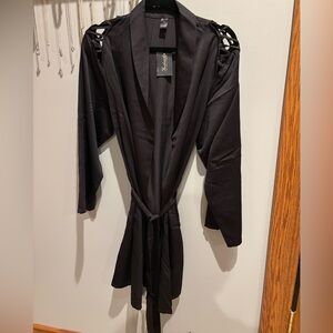 NWT Frederic’s of Hollywood Elegant Black Women's Robe